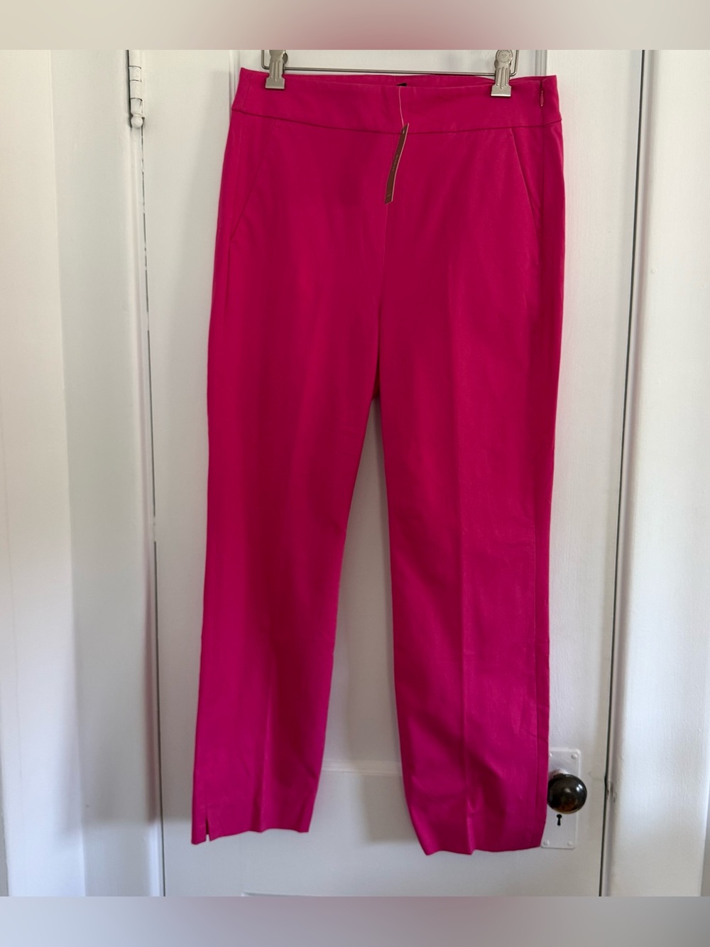 J. Crew Pull On Trouser Pants Fuchsia Straight-Leg Stretch Size 8 NWT